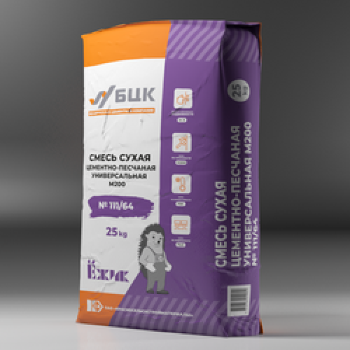 Ежик 111/64 Смесь цементная Универсальная М200 (для кладки, стяжки ) 2