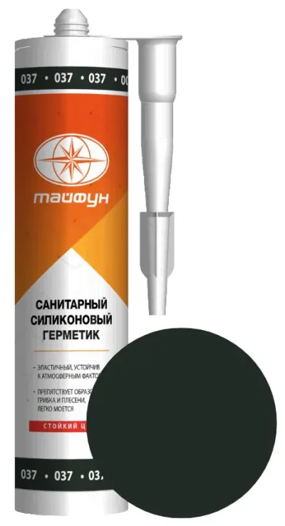 Силикон Санитарный Тайфун Графитовый  №037 280 мл. РП