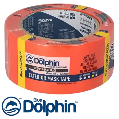 Лента малярная ПВХ оранжевая Blue Dolphin 50мм х 33м